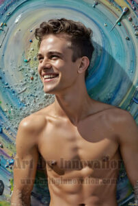 Colorful Happy Male Faces – AI Abstract Art