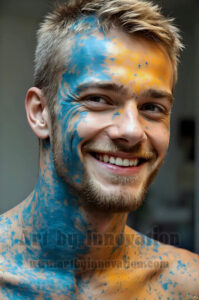 Colorful Happy Male Faces – AI Abstract Art