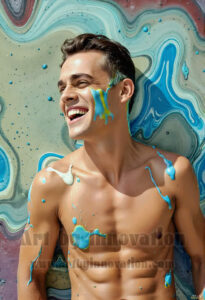 Colorful Happy Male Faces – AI Abstract Art