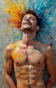 Colorful Happy Male Faces – AI Abstract Art