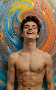 Colorful Happy Male Faces – AI Abstract Art