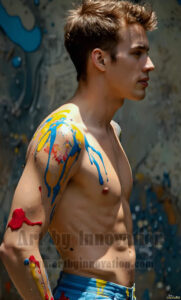 Colorful Happy Male Faces – AI Abstract Art