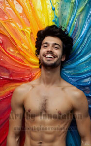 Colorful Happy Male Faces – AI Abstract Art