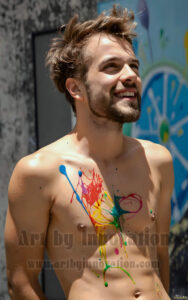 Colorful Happy Male Faces – AI Abstract Art