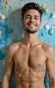 Colorful Happy Male Faces – AI Abstract Art