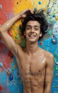 Colorful Happy Male Faces – AI Abstract Art