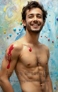 Colorful Happy Male Faces – AI Abstract Art