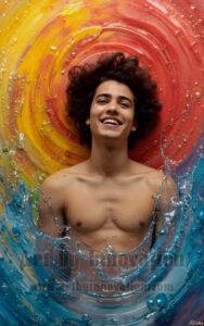 Colorful Happy Male Faces – AI Abstract Art