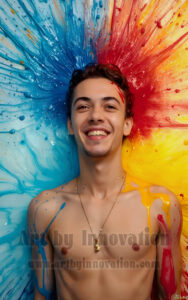 Colorful Happy Male Faces – AI Abstract Art