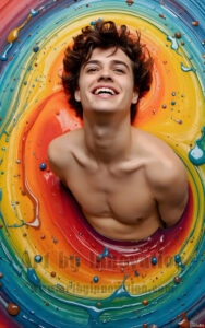 Colorful Happy Male Faces – AI Abstract Art