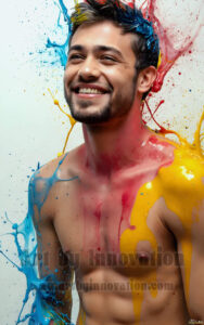 Colorful Happy Male Faces – AI Abstract Art
