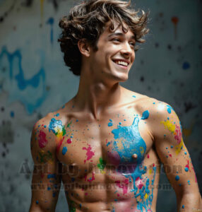 Colorful Happy Male Faces – AI Abstract Art