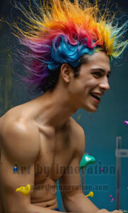 Colorful Happy Male Faces – AI Abstract Art