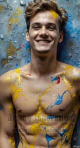 Colorful Happy Male Faces – AI Abstract Art