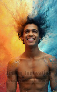 Colorful Happy Male Faces – AI Abstract Art