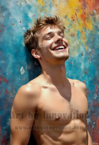 Colorful Happy Male Faces – AI Abstract Art