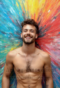 Colorful Happy Male Faces – AI Abstract Art