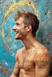 Colorful Happy Male Faces – AI Abstract Art