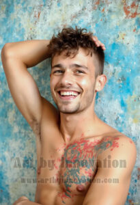 Colorful Happy Male Faces – AI Abstract Art