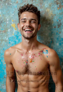 Colorful Happy Male Faces – AI Abstract Art