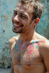 Colorful Happy Male Faces – AI Abstract Art