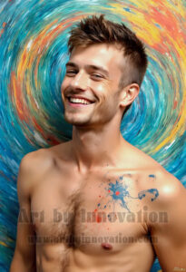 Colorful Happy Male Faces – AI Abstract Art