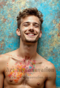 Colorful Happy Male Faces – AI Abstract Art