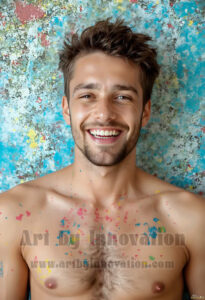 Colorful Happy Male Faces – AI Abstract Art