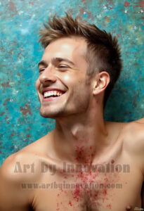 Colorful Happy Male Faces – AI Abstract Art