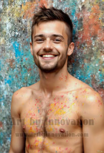 Colorful Happy Male Faces – AI Abstract Art