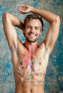 Colorful Happy Male Faces – AI Abstract Art