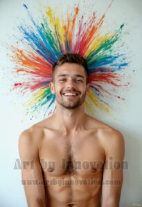 Colorful Happy Male Faces – AI Abstract Art