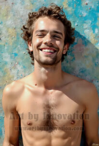 Colorful Happy Male Faces – AI Abstract Art