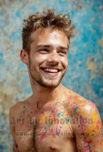 Colorful Happy Male Faces – AI Abstract Art