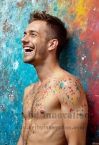 Colorful Happy Male Faces – AI Abstract Art