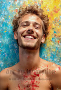 Colorful Happy Male Faces – AI Abstract Art