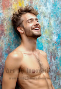 Colorful Happy Male Faces – AI Abstract Art