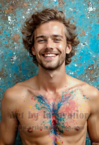 Colorful Happy Male Faces – AI Abstract Art
