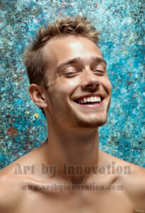 Colorful Happy Male Faces – AI Abstract Art