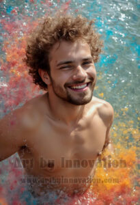 Colorful Happy Male Faces – AI Abstract Art