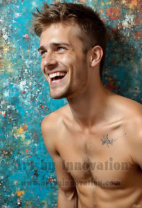 Colorful Happy Male Faces – AI Abstract Art
