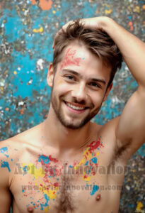 Colorful Happy Male Faces – AI Abstract Art