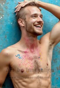Colorful Happy Male Faces – AI Abstract Art
