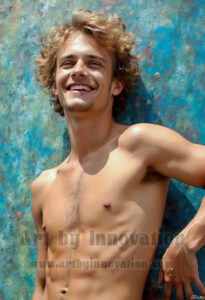 Colorful Happy Male Faces – AI Abstract Art