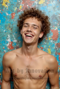 Colorful Happy Male Faces – AI Abstract Art