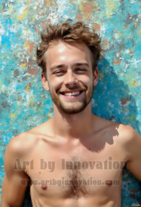 Colorful Happy Male Faces – AI Abstract Art