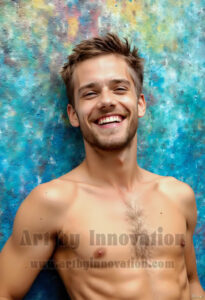Colorful Happy Male Faces – AI Abstract Art