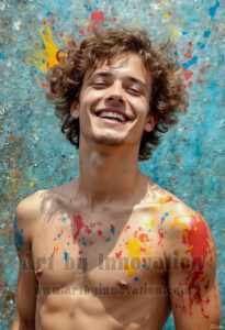 Colorful Happy Male Faces – AI Abstract Art