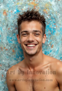 Colorful Happy Male Faces – AI Abstract Art