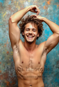 Colorful Happy Male Faces – AI Abstract Art